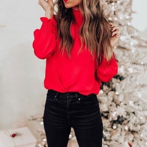 NWT Worthington Red Blouse Sz Small